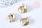 Pendentif rond relief étoile laiton brut 16mm, x2 (G6530)