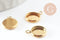 Pendentif rond support cabochon acier 304 inoxydable doré ip 8mm, x2 (G4222)