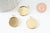 Pendentif rond support cabochon acier inoxydable IP doré 16mm, x1 (G9539)