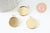Pendentif rond support cabochon acier inoxydable doré 16mm, x1 (G9538)