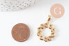 Pendentif rond tressé acier 304 inoxydable doré PVD 25mm, x1 (G10192)