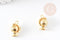 Pendentif rotatif globe terrestre zamac doré 18mm, x2 (G5239)
