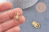 Pendentif scarabée laiton brut breloque laiton brut 24mm, bijou laiton insecte, création bijoux,pendentif laiton brut, x2 (G7435)