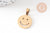 Pendentif smiley acier 304 inoxydable doré IP 19.5mm, x1 (G10802)