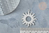 Pendentif soleil argenté acier inoxydable 32.5mm,création bijoux acier inoxydable platine, x1 G7611