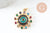 Pendentif soleil oeil cristal zircon émail coloré, 21.5mm, x1 (G6197)