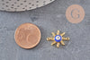 Pendentif soleil oeil cristal zircon émail coloré, x 2 (G1816)