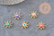 Pendentif soleil oeil cristal zircon émail coloré, x 2 (G1816)