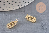 Pendentif soleil oeil protecteur chance en laiton zircon 18K,Pendentif doré porte-bonheur,13.5mm x1 (G4236)