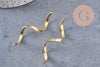 Pendentif spirale laiton brut spirale 55mm, breloques laiton brut sans nickel pour creation pendentif bijoux géométrique, x2 (G4687)