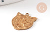 Pendentif tigre laiton brut doré,pendentif animal, Pendentif laiton charm tigre,1.1cm, x5 G0579