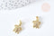 Pendentif tortue laiton doré zircon 16mm, x1 (G8587)