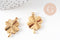 Pendentif trèfle 4 feuilles acier 304 inoxydable doré IP 25.5mm, x1 (G10807)
