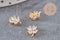 Pendentif trèfle quatre feuilles laiton doré 18K et zircons blancs 9mm, x1 (G4460)