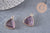 Pendentif triangle améthyste violette, pendentif pierre, support doré, création bijoux pierre naturelle, 19mm, x1 G3938