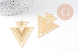 Pendentif triangle ethnique acier 201 inoxydable dore 45mm,breloque sans nickel pour création bijoux x2 G2922
