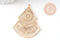 Pendentif triangle éventail acier inoxydable doré 49mm, x1 (G6124)