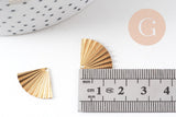 Pendentif triangle éventail plié laiton brut 19mm, x5 (G0115)