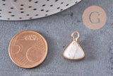Pendentif triangle howlite,creation pendentif bijoux pierre naturelle, pendentif pierre howlite Naturel,16mm, x1 -G2095