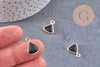Pendentif triangle jade noir,creation bijou,pendentif bijoux, pendentif pierre naturelle,bracelet pierre, jade Naturel,16mm x1, G0953