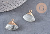 Pendentif triangle labradorite naturelle laiton doré 20mm, x1 (G2648)