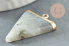 Pendentif triangle labradorite naturelle support fer doré 34mm, x1 (G5694)
