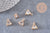 Pendentif triangle or rose cristal zircon 11mm, x4 (G0681)