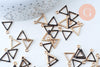 Pendentif triangle zamac doré émail noir 15mm,pendentif doré pour création de bijoux, x5 G6086