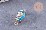 Pendentif verre pierre résine druzy zamac doré 10.5-26mm, x1 (G6415)