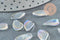 Pendentif verre transparent irisé goutte,pendentif verre, 16mm,x10 (G4145)