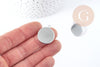 Pendentifs Support cabochon rond acier 304 inoxydable platine 25mm, x1 (G8939)