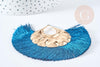 Pendentifs larges pompon fil bleu vert support fer doré 85-92mm, x2 (G8505)