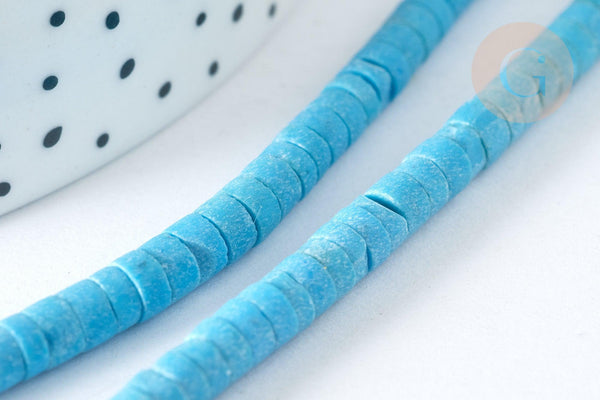 Perle Heishi turquoise naturelle, bijou en pierre naturelle, turquoise naturelle, perle en pierre, fil de 46cm x1 (G7267)