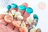 Perle Howlite ovale naturelle 7-49mm,création bijoux pierre naturelle, x2 (G9257)