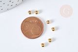 Perle Intercalaire donut acier 304 doré lisse 4x2mm, x10 (G8480)