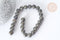 Perle Pyrite Ronde naturelle grise-dorée 8mm, pierre naturelle, x1 fil de 20cm (G7868)