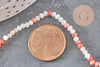 Perle Ronde verre facettée orange et beige brillante AB 3x2,5mm,création bijoux DIY, fil de 43cm , x1 (G7478)