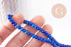 Perle Rondelle Jaspe de sésame teintée facettée bleu foncé 6x4mm, pierre naturelle, le fil de 37.5cm (G7871)