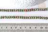 Perle Rondelle Jaspe de sésame teintée facettée vert rouge 6x4mm, pierre, le fil de 37.5cm, x1 (G7869)