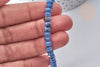 Perle Rondelle jaspe sésame teintée facettée bleu moyen 6x4mm, pierre naturelle, le fil de 37.5cm (G7879)