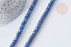 Perle Rondelle jaspe sésame teintée facettée bleu moyen 6x4mm, pierre naturelle, le fil de 37.5cm (G7879)
