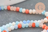 Perle abacus cristal multicolore opaque orange 3x2.5mm,Perles verre , fil de 45cm, x1 (G4426)