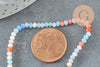 Perle abacus cristal multicolore opaque orange 3x2.5mm,Perles verre , fil de 45cm, x1 (G4426)
