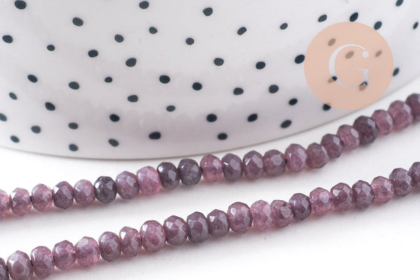 Perle abacus jade gris,perle jade,pierre naturelle,jade naturel, pierre, facette, jade, 4x2mm,fil 35cm (G4636)