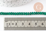Perle abacus jade naturel rondelle vert foncé 4x2mm, fil de 36cm, x1 (G3665)