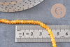 Perle abacus jade naturel teinté jaune 4x2mm, perles pierre naturelle à facettes, fil 36cm, x1 (G1710)