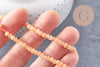 Perle abacus jade naturel teinté orange 4x2mm, x1 fil de 35cm (G2698)
