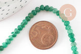 Perle abacus jade naturel teinté vert clair 4x2mm, x1 fil de 35cm (G3070)