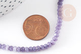 Perle abacus jade naturel violet facette 4x2mm, x1 fil 35cm (G4711)