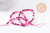Perle agate naturelle rose4mm, x1 fil de 35cm (G0493)